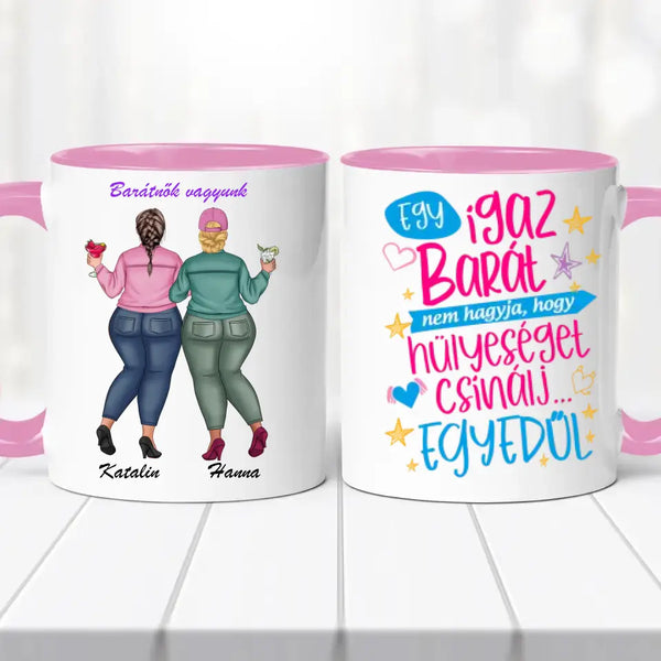 Barátnős bögre – két lányos dizájn No2.
