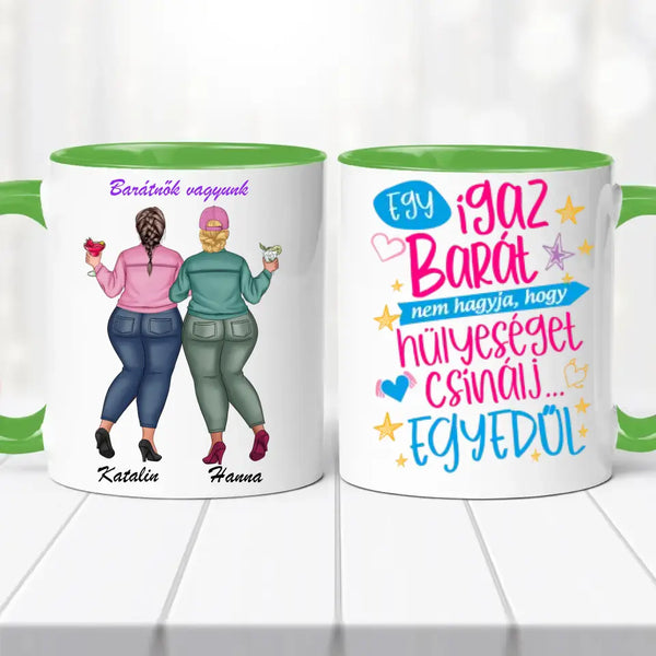 Barátnős bögre – két lányos dizájn No2.
