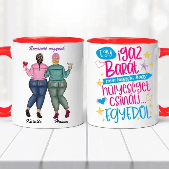 Barátnős bögre – két lányos dizájn No2.