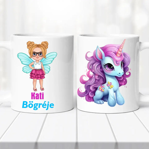 Névre szóló bögre – pónis lányos mintával