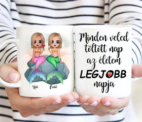 Barátnős bögre – sellő lány grafikával - 0