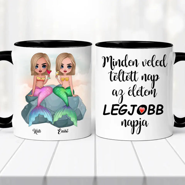 Barátnős bögre – sellő lány grafikával