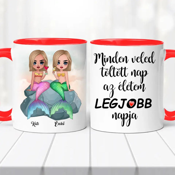 Barátnős bögre – sellő lány grafikával