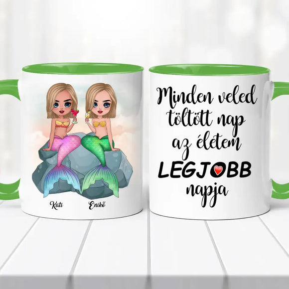 Barátnős bögre – sellő lány grafikával