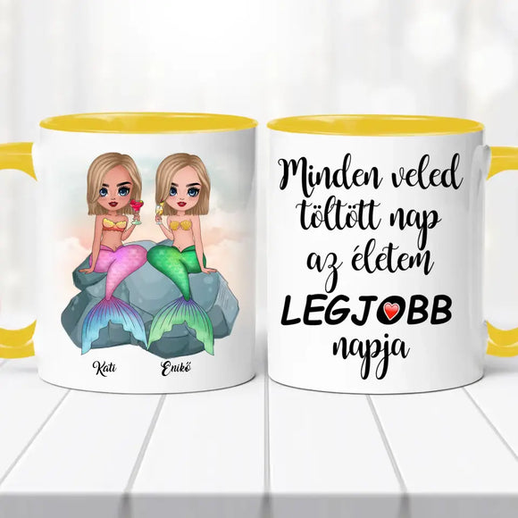 Barátnős bögre – sellő lány grafikával