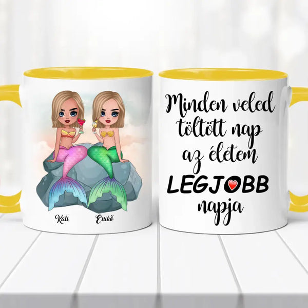 Barátnős bögre – sellő lány grafikával