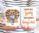 Egyedi bögre – olvasó lány illusztrációval-6