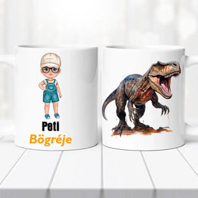 Névre szóló dinós bögre – fiús stílusban