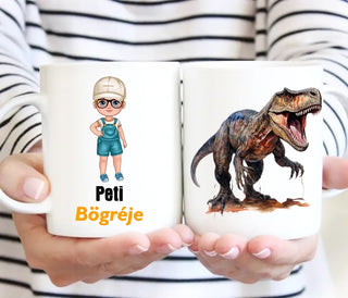 Névre szóló dinós bögre – fiús stílusban