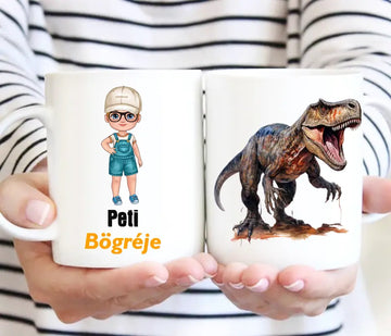 Névre szóló dinós bögre – fiús stílusban - 0