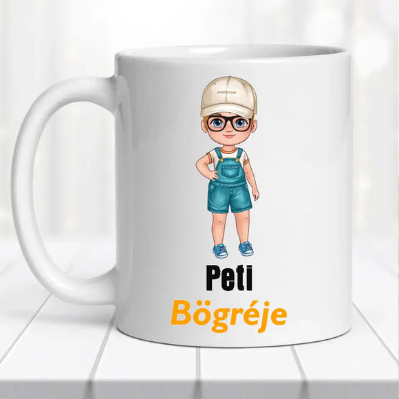 Névre szóló dinós bögre – fiús stílusban