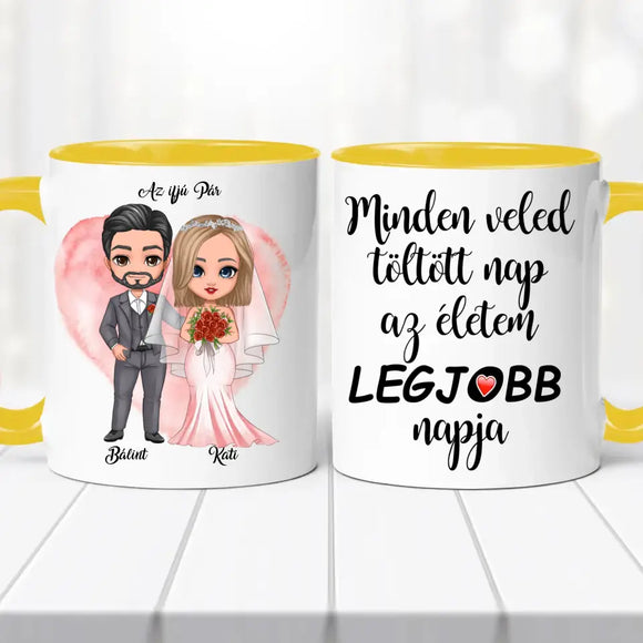 Esküvői bögre – páros grafikával