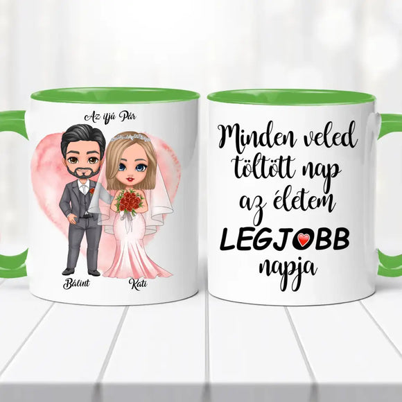 Esküvői bögre – páros grafikával