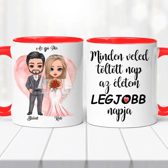 Esküvői bögre – páros grafikával