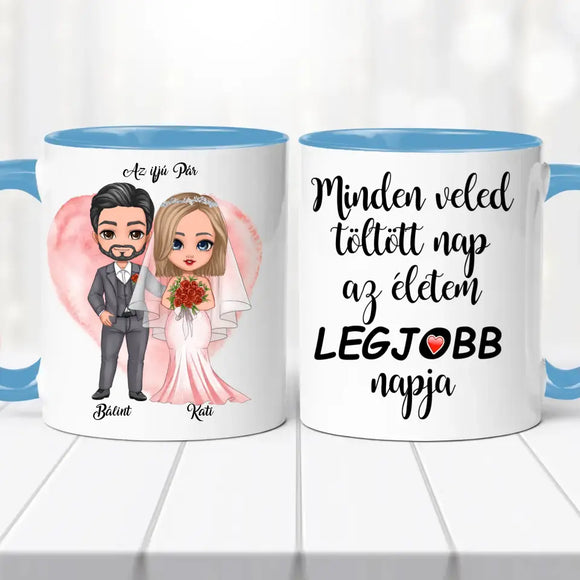 Esküvői bögre – páros grafikával