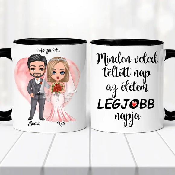 Esküvői bögre – páros grafikával