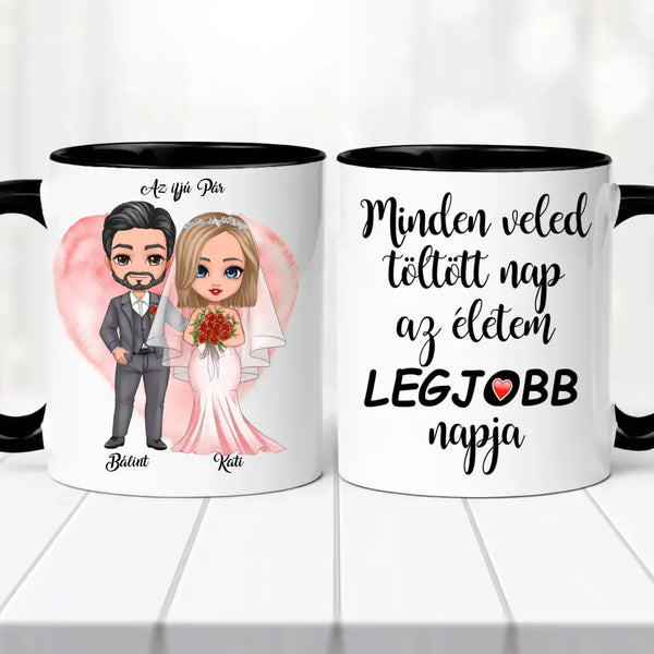 Esküvői bögre – páros grafikával