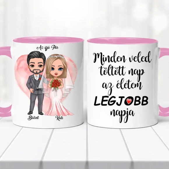 Esküvői bögre – páros grafikával