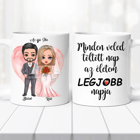 Esküvői bögre – páros grafikával