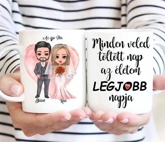 Esküvői bögre – páros grafikával