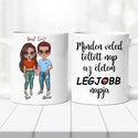 Szerelmes bögre – fiú és lány grafikával