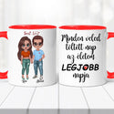 Szerelmes bögre – fiú és lány grafikával
