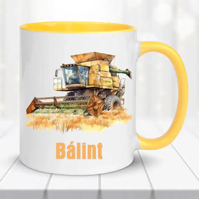 Névre szóló kombájnos bögre