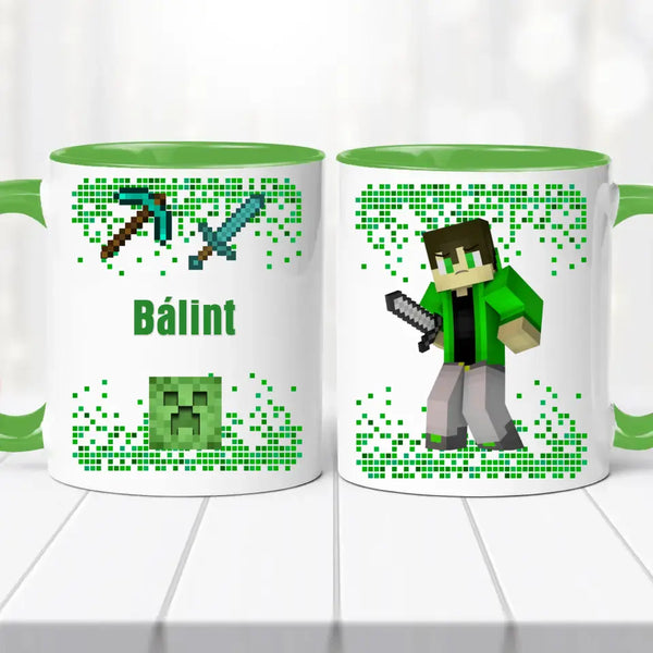 Minecraft bögre – névvel