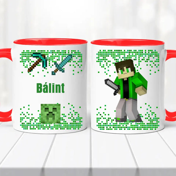 Minecraft bögre – névvel