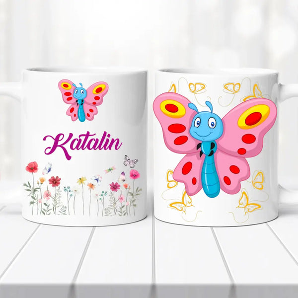 Névre szóló bögre – tündéri lepkés dizájnnal