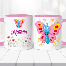 Névre szóló bögre – tündéri lepkés dizájnnal