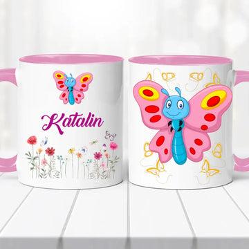 Névre szóló bögre – tündéri lepkés dizájnnal