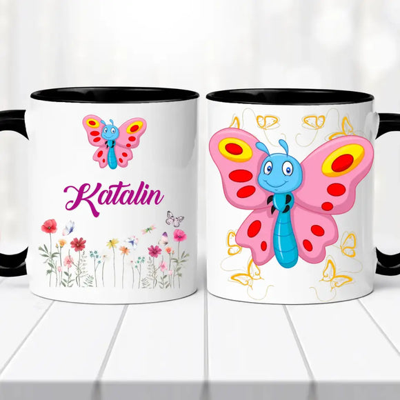 Névre szóló bögre – tündéri lepkés dizájnnal