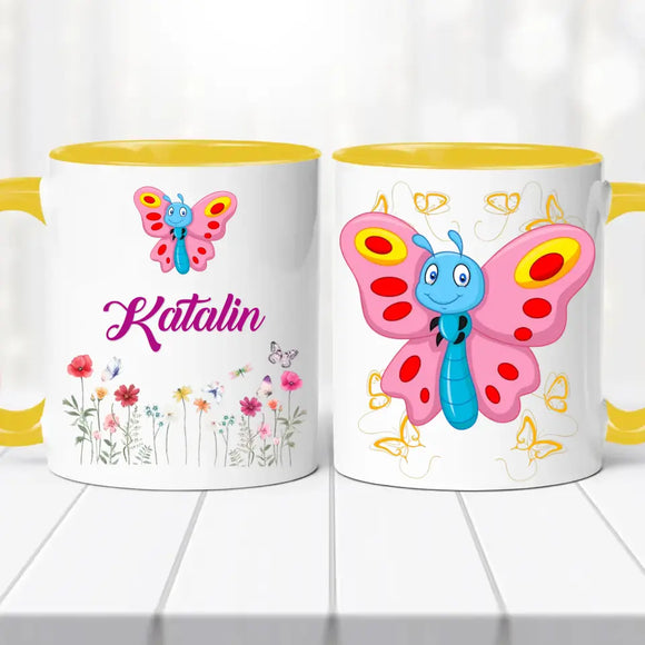 Névre szóló bögre – tündéri lepkés dizájnnal
