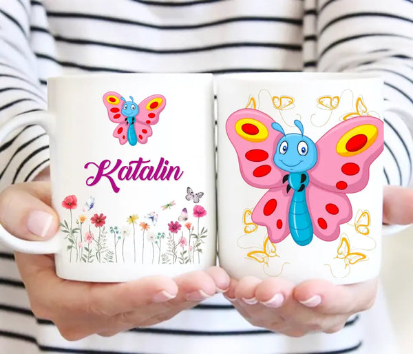 Névre szóló bögre – tündéri lepkés dizájnnal