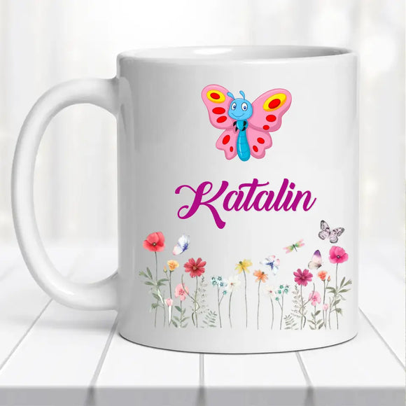 Névre szóló bögre – tündéri lepkés dizájnnal
