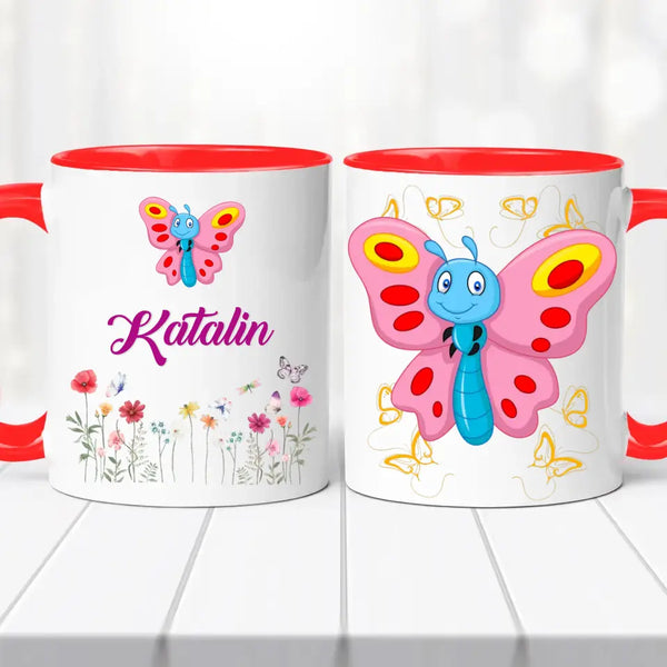 Névre szóló bögre – tündéri lepkés dizájnnal