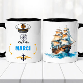 Hajós kapitány bögre – saját névvel