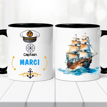 Hajós kapitány bögre – saját névvel