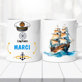 Hajós kapitány bögre – saját névvel - 0