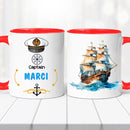 Hajós kapitány bögre – saját névvel-10