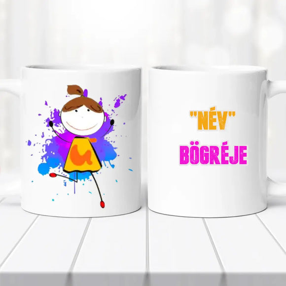 Névre szóló bögre – lányos stílusban