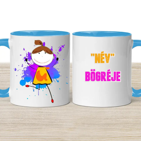 Névre szóló bögre – lányos stílusban