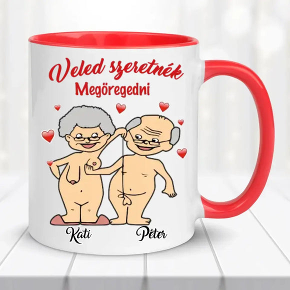 Szerelmes bögre – „Veled szeretnék megöregedni” felirattal
