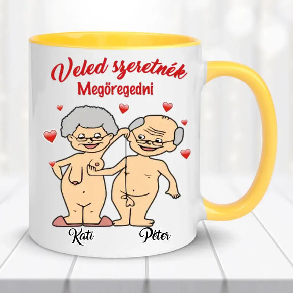 Szerelmes bögre – „Veled szeretnék megöregedni” felirattal
