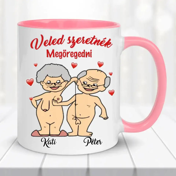 Szerelmes bögre – „Veled szeretnék megöregedni” felirattal