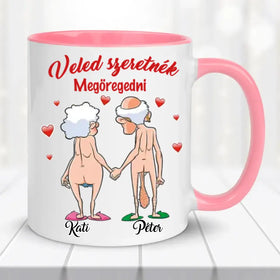 Egyedi vicces bögre szerelmespároknak - Veled szeretnék megöregedni Bögre - 0