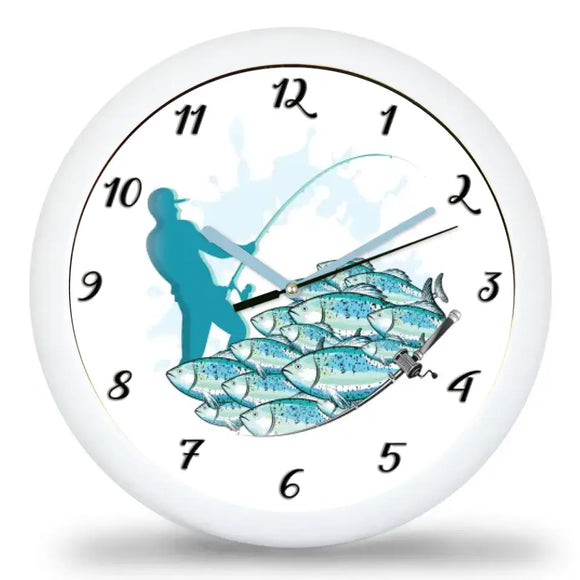 Horgászos falióra többféle választható háttérrel