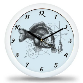 Horgászos falióra többféle választható háttérrel