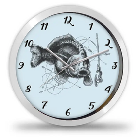 Horgászos falióra többféle választható háttérrel - 0